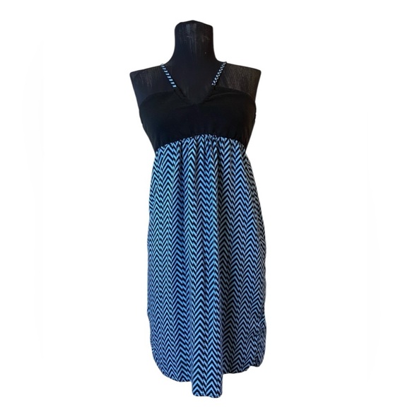 Volcom Blue Striped Halter Dress Medium - Picture 3 of 15